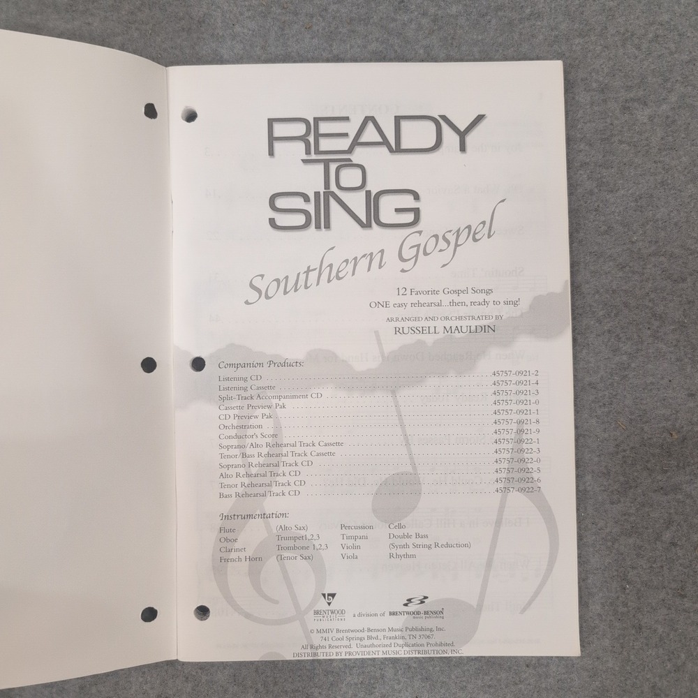 Lot of 4 Ready to Sing Southern Gospel SATB Choral Music Book Russell Mauldin - Picture 3 of 4